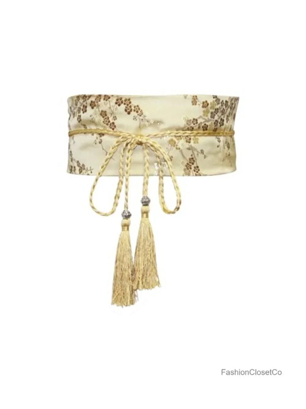 Embroidered Hanfu Obi Sash Belt with Tassel